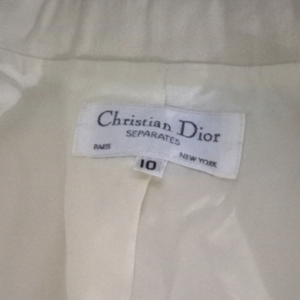 Christian Dior Pale Yellow Skirt & Blazer Suit- Sizes: Jacket Sz: 10-Skirt Sz:12